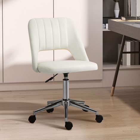 Vinsetto pöörlev tool beež, kõrguse reguleeritav kontoritool elutuppa ja kirjutuslauale, kompaktne, ergonoomiline ja moodne.