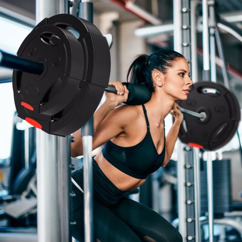 SPORTNOW 4-osaline hantlikomplekt, 2 x 5 kg/10 kg raskused, hantlikettad, raskuskettad 2,5 cm hantlivarrele, Ø 30 mm ava, must