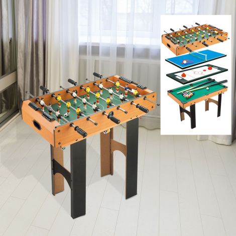 4-ühes multilaud multigame lauajalgpall lauhoki lauatennis piljard multifunktsionaalne mängulaud 87x43x73cm mängurõõmuks.de
