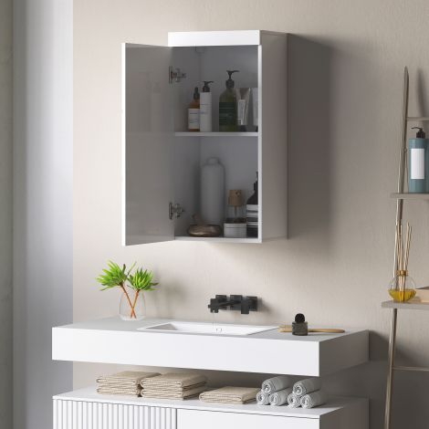 Seinakapiga seinakapp, vannitoakapp, köögikapp 2 tasemega, seinapealne ravimikapp valge 37,2 x 24,5 x 76,8 cm
