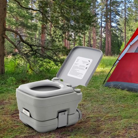 Kämpingutualett Kokkupandav Reisitualett maks. kandevõime kuni 200 kg 10L Kokkupandav tualett Kuivkäimla kämpinguks, matkamiseks, reisimiseks, kalastamiseks Hall