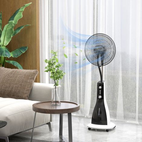 3L veepaagi maht, 90W ventilaator udufunktsiooniga, 3 režiimi, taimerifunktsioon, rattad, ostsilleeriv, must| Aosom