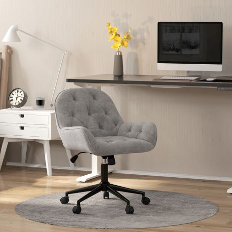 Vinsetto pöörlev tool, kõrguse reguleerimisega ergonoomiline töötool sametise välimusega helehall elutuppa ja kontorisse.