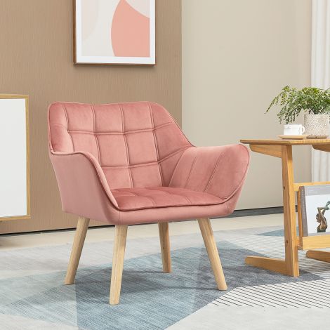 Üksiktool, tugitool, sametise välimusega tugitool, kõrgendatud jalad, skandinaavia polsterdatud tugitool elutuppa, 68,5 x 61 x 72,5 cm| Aosom