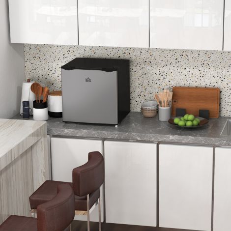 Mini-sügavkülmik, 35 L sügavkülmakast, elektriline, eraldiseisev, mini-sügavkülmik, minikülmik, -14 kuni -24℃, 5-astmeline temperatuuri reguleerimine, 47 x 44,2 x 48,8 cm, hõbedane