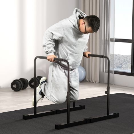 Dip Barren Bars 2-osaline komplekt libisemiskindel dipijaam 80-100 cm kõrguse reguleeritav fitness paralleelid lihastreeninguks ja jõutreeninguks teras must