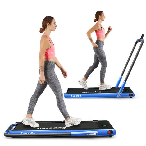 Elektriline jooksulint 1–12 km/h LED-ekraaniga, kokkupandav kodune treeningseade, kuni 120 kg, tumesinine