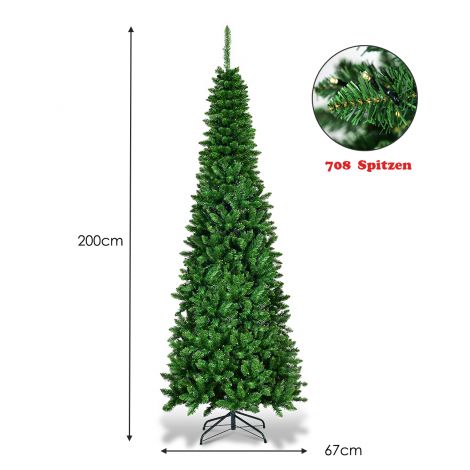 200 cm kitsas roheline kunstkuusk soojade valgete LED-tuledega