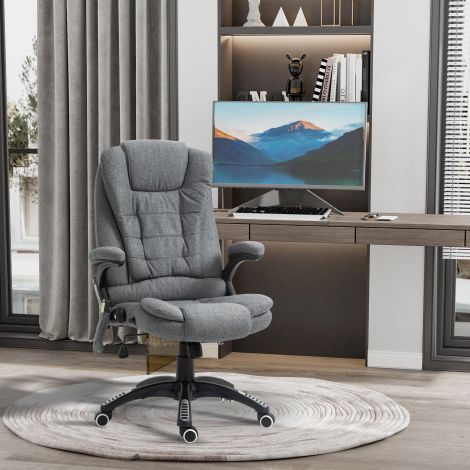 Vinsetto massaažitool juhitool kontoritool kõrguse reguleerimine ergonoomiline massaaž hall 67 x 74 x 116–126 cm