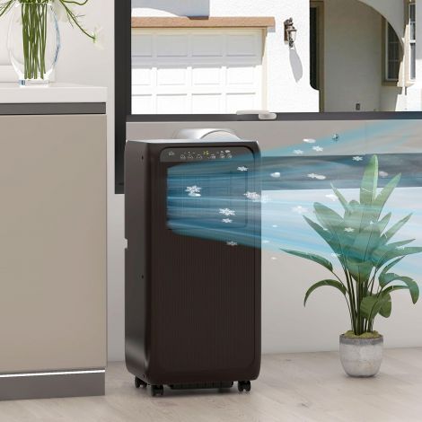 Mobiilne kliimaseade 3in1 jahutus ventilatsioon niiskuse eemaldamine 9000BTU LED kaugjuhtimispult taimer must