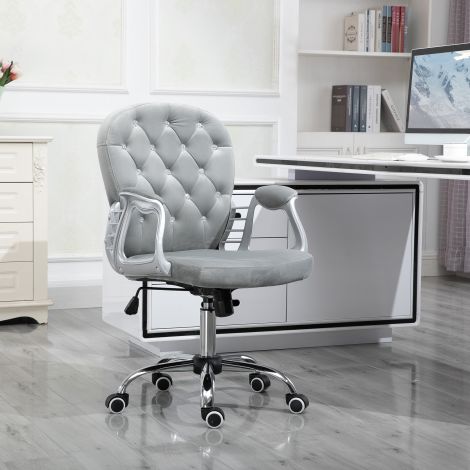 Ergonoomiline kontoritool polsterdatud seljatoega, hall, 59,5x60,5x95-105 cm| Aosom