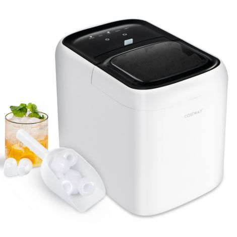 Jääkuubikumasin Ice Maker Jäämasin Jääkuubikute valmistaja 2 l veepaak valge