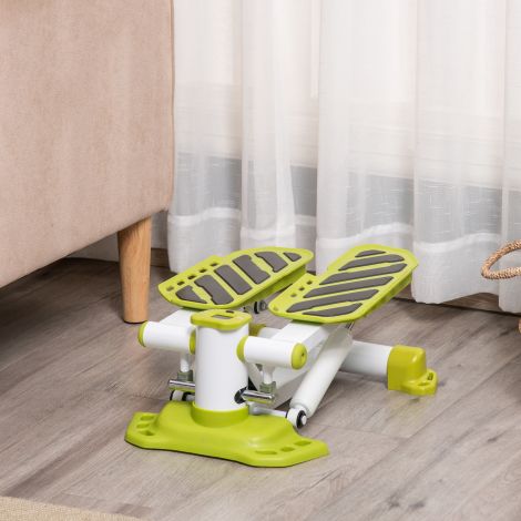 Kodune mini stepper, libisemiskindel üles-alla stepper LCD-ekraaniga, stepper kodune treeningseade kahe suure pedaaliga, teras, kollane