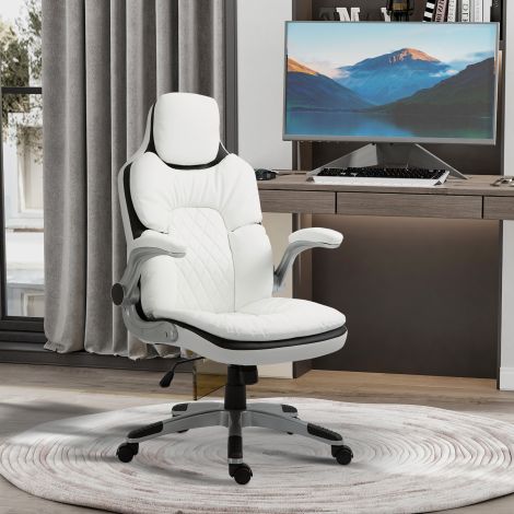 Vinsetto ergonoomiline kontoritool, kõrguse reguleerimisega, kokkupandavate käetugedega ja kiikfunktsiooniga 69x67x113-121cm kontorisse ja kodukontorisse.
