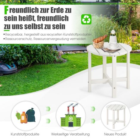 Külglaud Väike aialaud UV-kindlast valgest plastikust