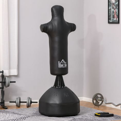 Seisev poksikott 180 cm täiskasvanutele, vastupidav poksinukk, humanoidne disain, ideaalne professionaalidele ja algajatele, must.