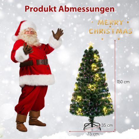 150 cm klaaskiust valgustusega kunstkuusk