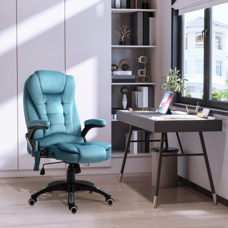Vinsetto kontoritool massaaži- ja soojendusfunktsiooniga, kõrguse reguleerimisega mänguritool kuni 120 kg, 68x72x110-120 cm, sinine.