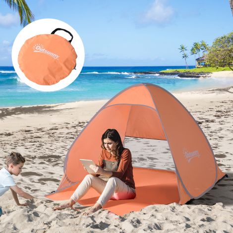 Rannatelk Pop-up automaatne UV-kaitse tagumine aken suur põrandavaip oranž