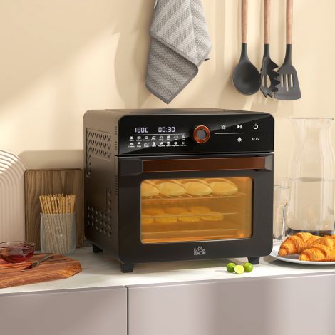 3-ühes miniahi koos ventilaatoriga, fritüürikorv, taimer, 40 °C-220 °C, 20L mini ahi koos grillresti, küpsetusplaadi, puruplaadiga