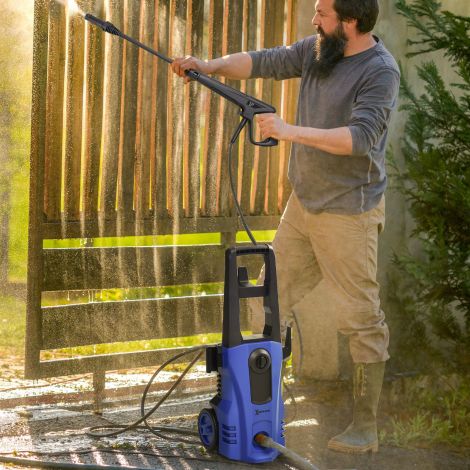 DURHAND 5-osaline kõrgsurvepesur ratastega, 6 m kõrgsurvevoolik, 1800 W, maksimaalne veekogus: 510 l/h, 150 bar töörõhk, sinine