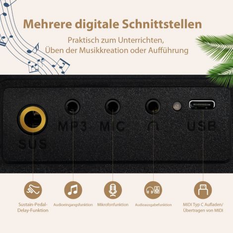 Elektrooniline klaviatuur 88 klahviga elektriline klaver digitaalne klaviatuur muusikainstrumendi komplekt