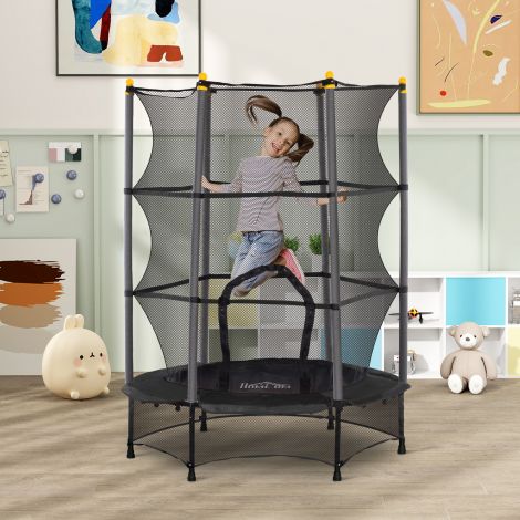 Laste batuut Ø140 cm, batuut turvavõrguga, äärekate, aedbatuut lastele 3-10 aastat, kuni 50 kg kandevõime, must