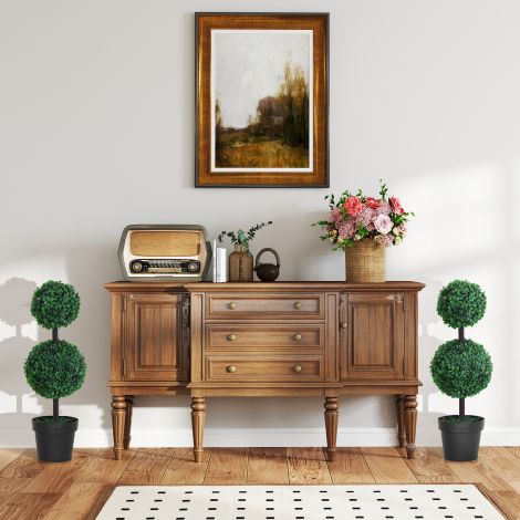kunsttaimed 2-osaline komplekt suur 67 cm kunsttaim 2 palliga, plastikust kunstpuu potis, kunstpuu nagu päris elutuppa magamistuppa kontorisse aeda kaasaegne kaunistus kingitus