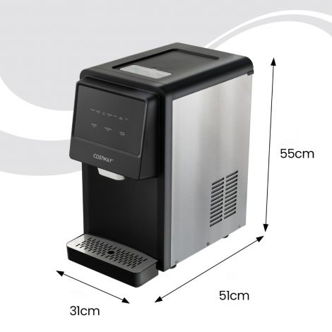 Ise doseeriv letinuggeti jäämasin, max 27 kg/24 h, LED-sinine valgus, 51 × 31 × 55 cm