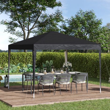 Paviljon umbes 3x3m, veekindel stabiilne talvekindel pop-up kokkupandav paviljon, UV-kaitse, kokkupandav peotelk aiatelk koos kotiga, aiapaviljon telkimiseks aeda, must