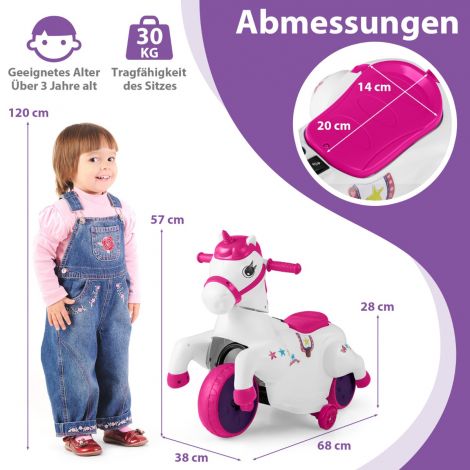 Laste elektrimootorratas muusika, LED-tulede ja abiratastega, sobib lastele alates 3. eluaastast, roosa