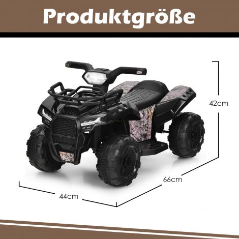 Elektriline laste ATV esituledega, elektriline lasteauto muusikaga, 44 x 66 x 42 cm, must