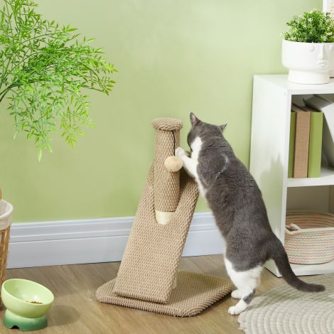 Kraapimispost, 54cm kraapimissammas, sisal-kassikraapimispuu mängupalliga, kraapimispuu kassidele, kasside kraapimismööbel, siseruumides, kreemvalge