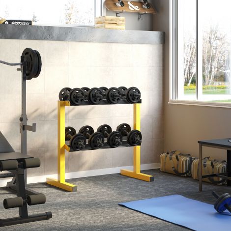 SPORTNOW hantlite hoidja, 2-astmeline hantliraam kuni 270 kg kandevõimega, stabiilne raskuste hoidja jõutreeninguks ja fitnessiks.