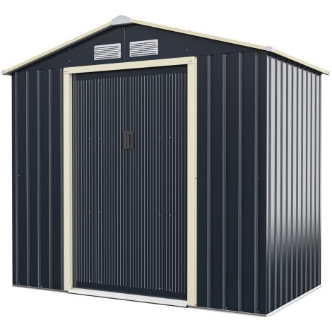 Õues kasutatav metallkuur terasest aiamaja 213 x 162 x 117 cm hall