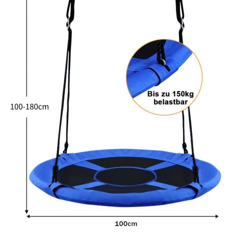 Pesakiik aiakiik välikasutuseks lastekiik kuni 150 kg värviline/roheline-sinine