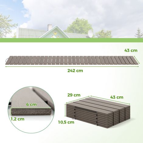 HDPE rulltee, 242 cm, laius 43 cm, ilmastikukindel, lahtirullitav aiarada pulmaaiaks, hall