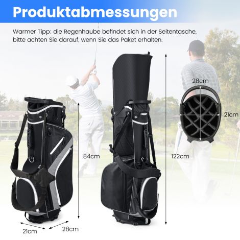 Golfikott 14-osalise kepijaotusega, 6 taskut, jahutustasku ja vihmakate, hall