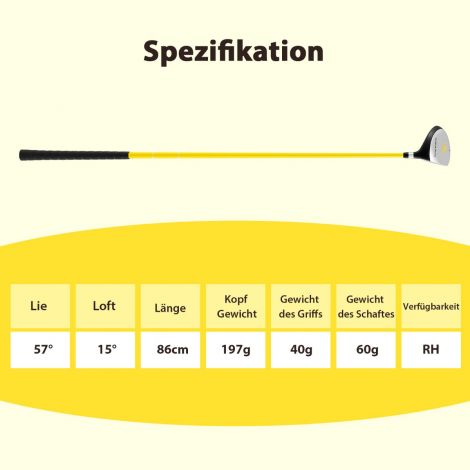 Golfi #3 fairway-puu lastele kaitsekattega, 34 tolli, 15 kraadi, klaasfiiber varrega golfikepp