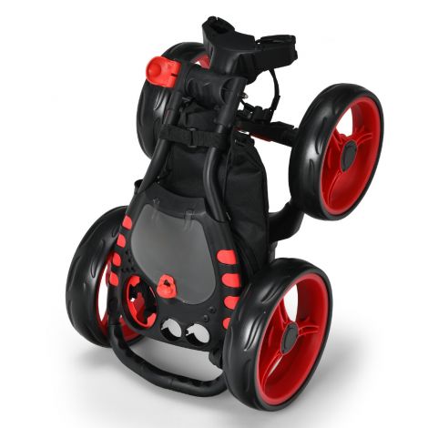 Golfikäru 4 ratast golfikäru golfikäru kokkupandav golficaddy golfi lükkekäru alumiiniumist punane