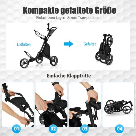 3-rattaline kokkupandav alumiiniumist hall golfikäru