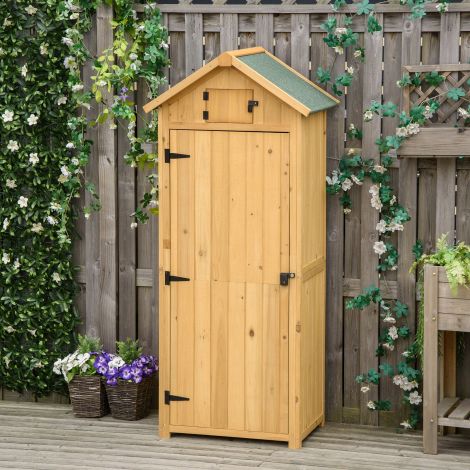 Aia kapp Aiamaja Tööriistamaja Tööriistakuur riiulitega Asfaldi katus Aken Puit Kollane+Roheline 77 x 54,2 x 179 cm