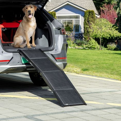 Lemmikloomade ramp Koeraramp Kokkupandav autoramp, alumiiniumist pagasiramp, libisemiskindel koertele sisenemise abivahend autodele, veoautodele ja maasturitele, kuni 40 kg, 158 x 43,5 cm