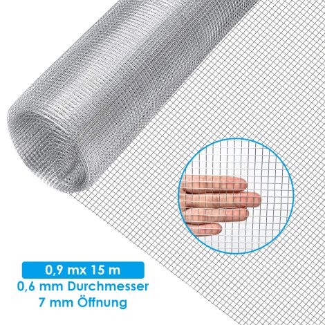 0,9 x 15 m rauast võrkriie 7 x 7 mm avadega puukaitse toestamiseks