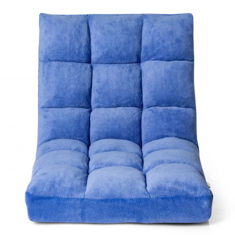 Reguleeritav põrandatool seljatoega põrandapadi 105 x 56 x 15 cm sinine