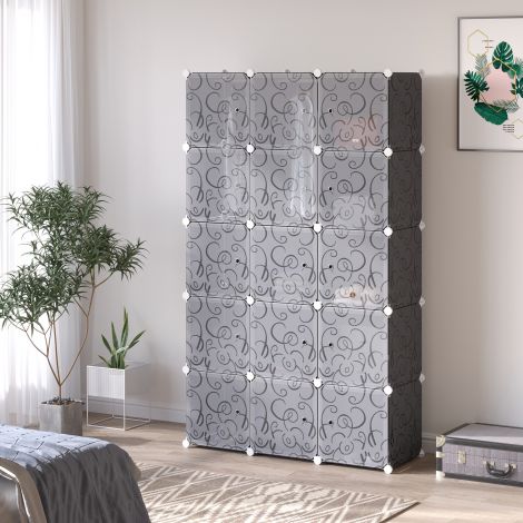 DIY riidekapi riiulisüsteem 2 suure ja 9 väikese kuubikuga DIY-kuubikriiul, jalanõuderiiul, hoiuriiul raamatutele mänguasjadele Must 111 x 47 x 183 cm