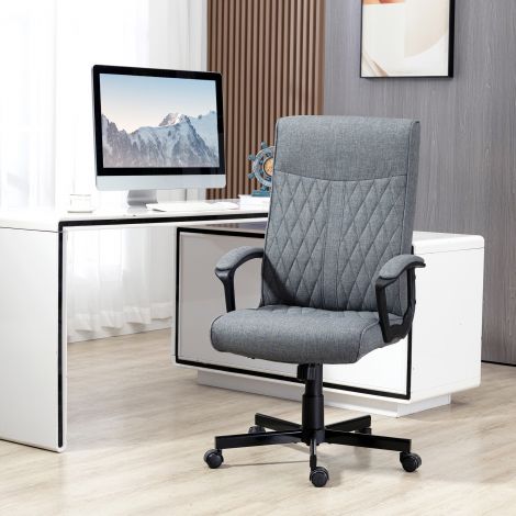 Vinsetto ergonoomiline kontoritool kiikfunktsiooniga, kõrguse reguleerimisega, reguleeritavad käetoed, tumehall, ideaalne kontorisse ja kodukontorisse.