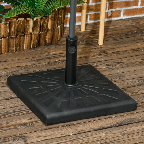 Päikesevarju alus 19 kg stabiilne varjualus Ø 32/38/48 mm varrudele, must kunstvaik, 51 x 51 x 32 cm.
