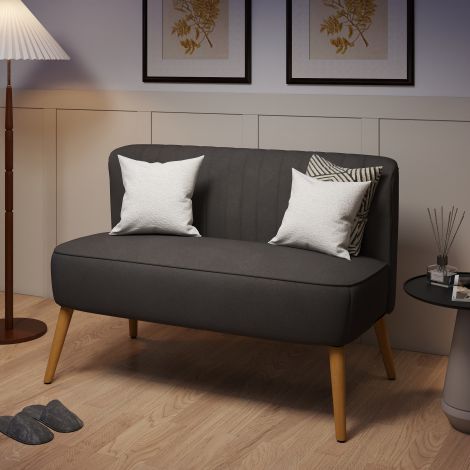Köögidiivan 2-kohaline, köögidiivan, puidust jalad, kuni 150 kg, tumehall, 117 x 56,5 x 77 cm| Aosom.de