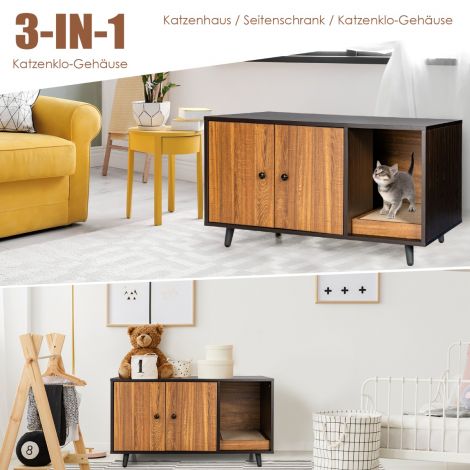 2-ühes abilauake ja kassikapp kraapimislauaga kassitualett 90 × 50 × 50 cm
